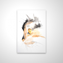 Profil d'un chat à l'aquarelle