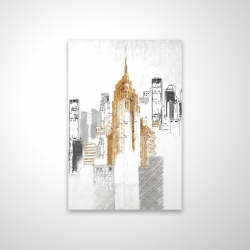 Blurry sketch style cityscape