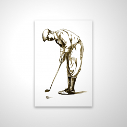 Illustration of a concentrated golfer