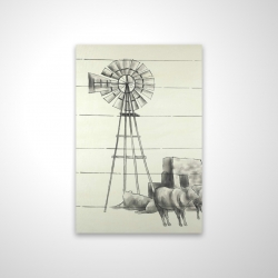 Magnetic 28 x 42 - 3D - Vintage old texas windmill