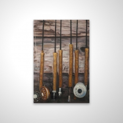 Magnetic 20 x 30 - 3D - Fishing rods on wood