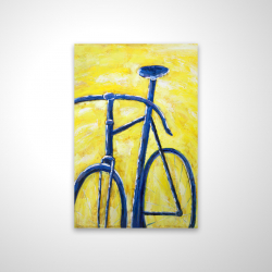 Blue bike on yellow background
