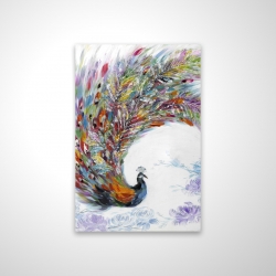 Magnetic 20 x 30 - 3D - Colorful peacock with flowers