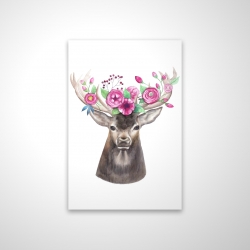 Deer head with flowers
