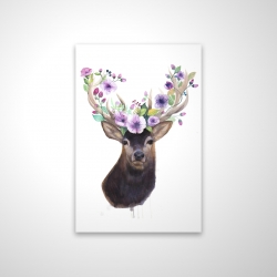 Magnetic 20 x 30 - 3D - Roe deer head with flowers