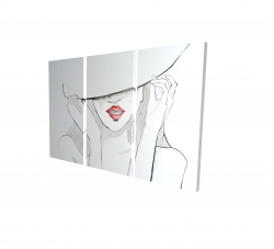 Canvas 40 x 60 - 3D - Woman with big hat