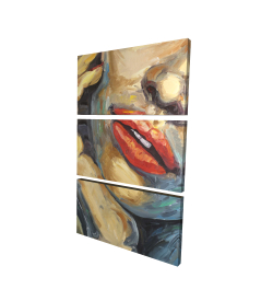 Canvas 40 x 60 - 3D - Irresistible lips closeup