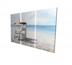 Canvas 24 x 36 - 3D - White beach chair