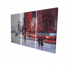 Black and red street scene