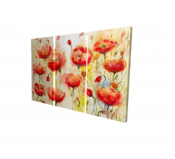 Canvas 40 x 60 - 3D - Red flowers garden