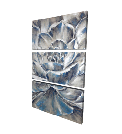 Canvas 40 x 60 - 3D - Gray and blue flower