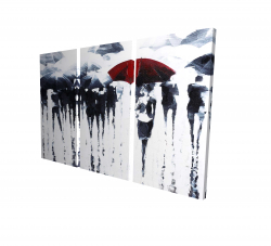 Silhouettes abstraites sous la pluie