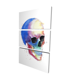 Watercolor colorful skull profile