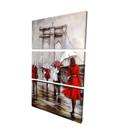 Canvas 24 x 36 - 3D - Walk on the brooklyn bridge