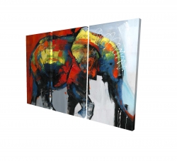 Abstract and colorful elephant in motion