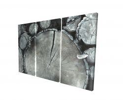 Toile 24 x 36 - 3D - Bûches de bois empilées