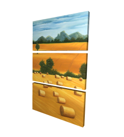 Canvas 40 x 60 - 3D - Hay bale fields