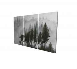 Mountains landscape in dark watercolor