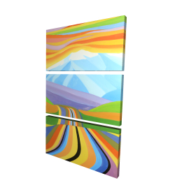 Canvas 40 x 60 - 3D - Mountain road multicolored