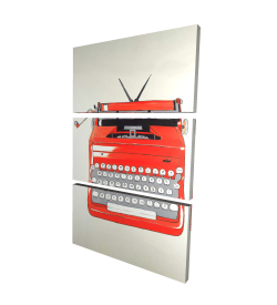Canvas 40 x 60 - 3D - Red typewritter machine