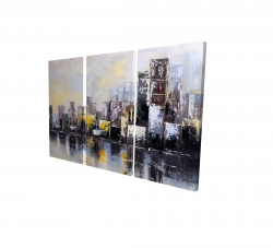Canvas 24 x 36 - 3D - Abstract city in the morning
