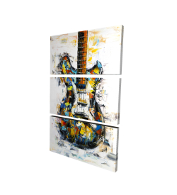 Canvas 40 x 60 - 3D - Abstract colorful guitar