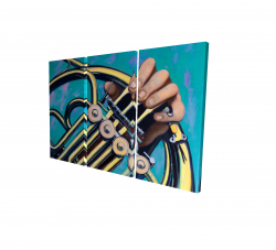 Canvas 40 x 60 - 3D - Musician with french horn
