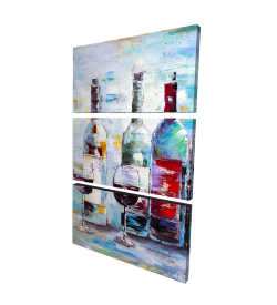 Canvas 24 x 36 - 3D - Four bottles of wine