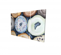 Canvas 24 x 36 - 3D - Watercolor doughtnuts with icing