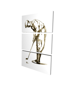 Illustration of a concentrated golfer