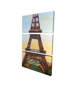 Canvas 24 x 36 - 3D - Eiffel tower by dawn