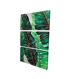 Canvas 24 x 36 - 3D - Several exotic plant leaves