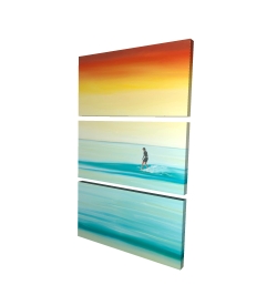 Canvas 24 x 36 - 3D - A surfer by dawn