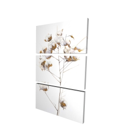 Canvas 40 x 60 - 3D - Cotton flowers branch