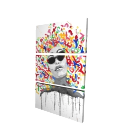 Canvas 24 x 36 - 3D - Woman street art pop