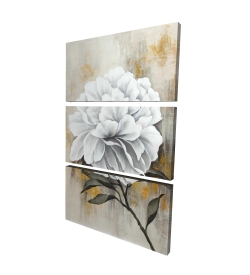 Toile 24 x 36 - 3D - Pivoine blanche