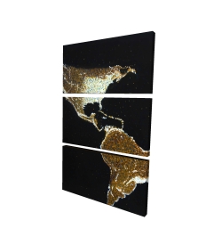 Canvas 40 x 60 - 3D - American continent at night