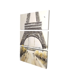 Eiffel tower with flying birds
