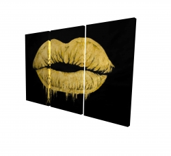 Canvas 24 x 36 - 3D - Golden lips