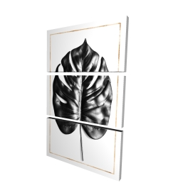 Canvas 40 x 60 - 3D - Split leaf philodendron with gold lines