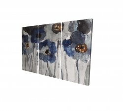 Canvas 40 x 60 - 3D - Blue blurry flowers
