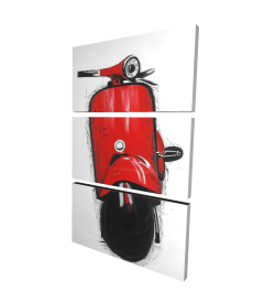 Canvas 24 x 36 - 3D - Red italian scooter