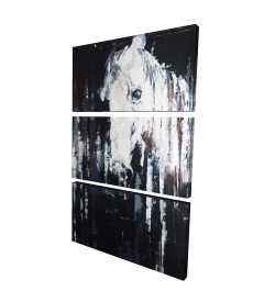 Canvas 40 x 60 - 3D - Abstract horse on black background