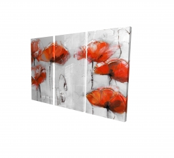 Canvas 24 x 36 - 3D - Red flowers