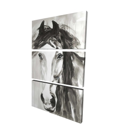 Canvas 24 x 36 - 3D - Beautiful wild horse