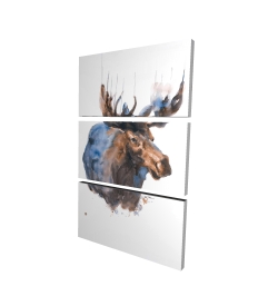 Canvas 24 x 36 - 3D - Abstract blue moose