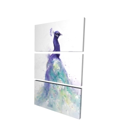 Canvas 24 x 36 - 3D - Abstract peacock in watercolor