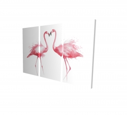 Two pink flamingo watercolor