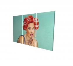 Canvas 40 x 60 - 3D - Pin up girl with curlers