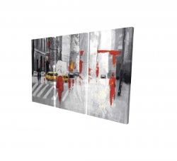 Canvas 24 x 36 - 3D - Abstract cloudy city street